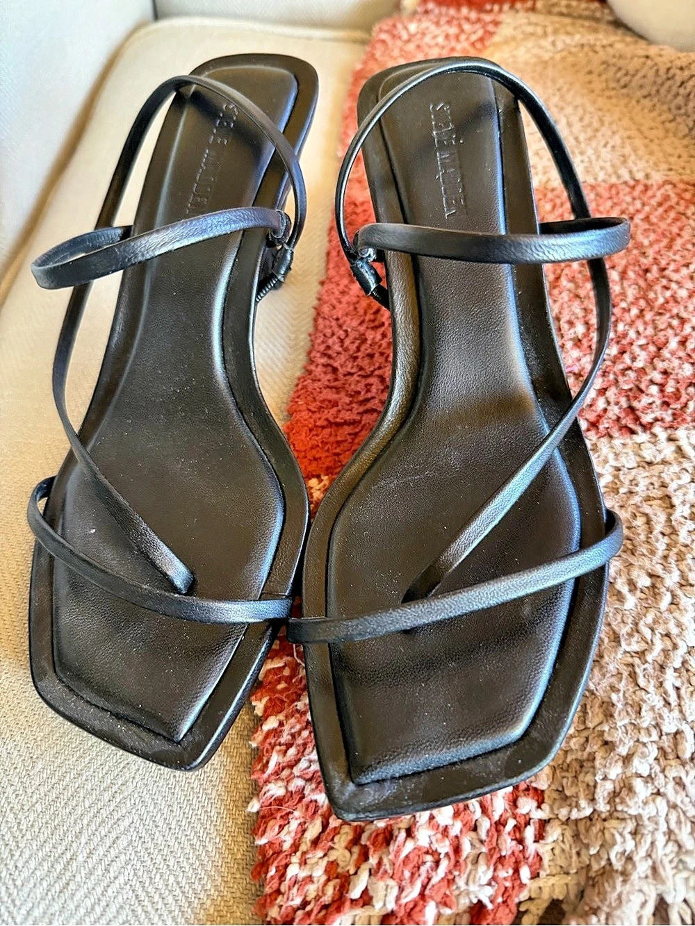 Steve Madden Locke Heeled Sandal Black Strappy Heels US 7.5